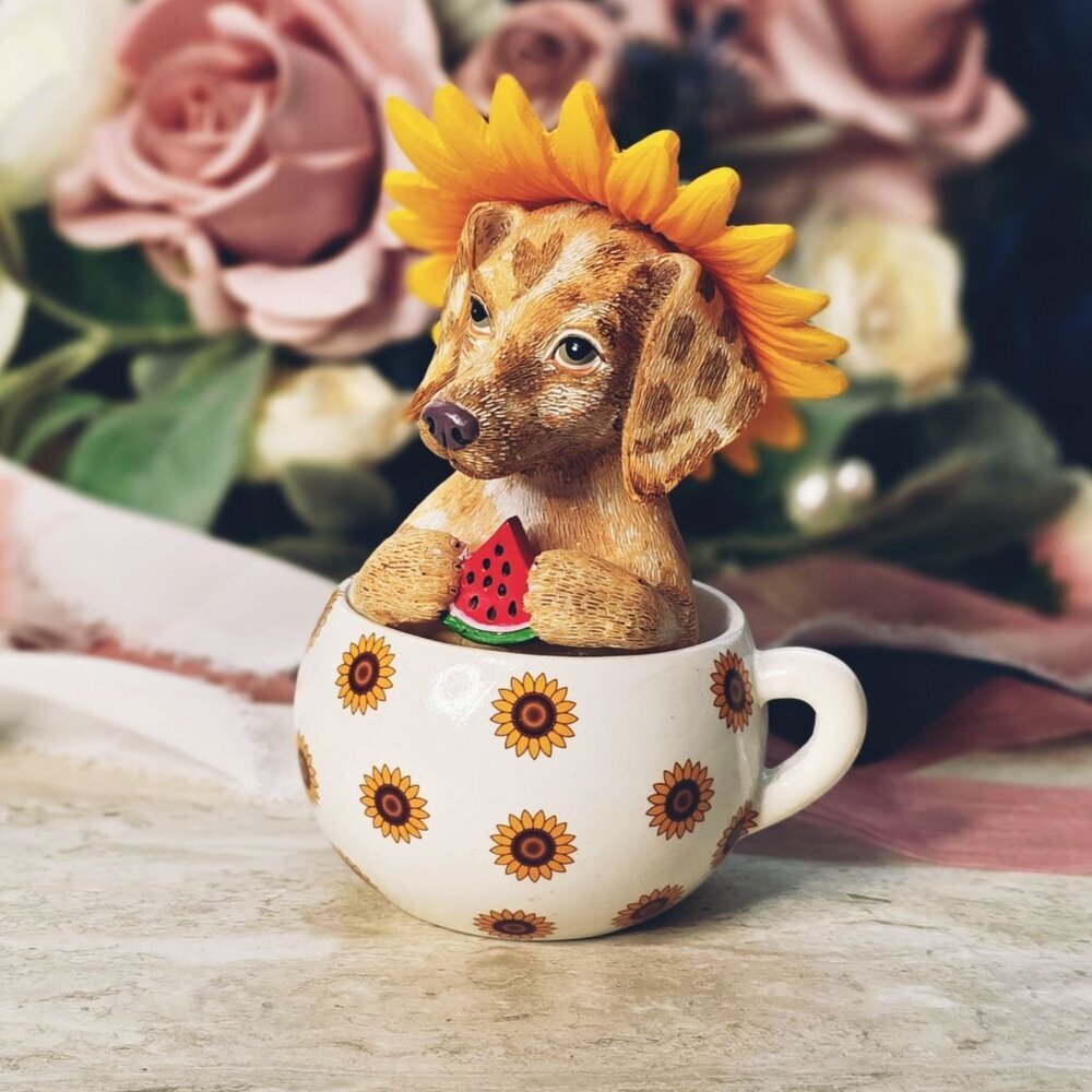 Hamilton Collection Cups of Affection Bright as the Sun Dachshund